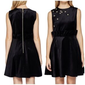 Ted Baker Celeena Queen Bee black velvet dress NWT